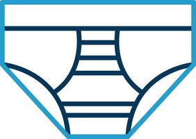 Underwear Line Blue Two Color Icon vector