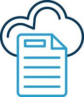 Cloud Data Line Blue Two Color Icon vector