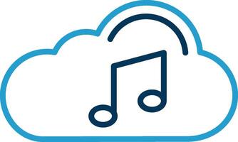 Cloud Line Blue Two Color Icon vector