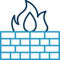 Firewall Line Blue Two Color Icon vector