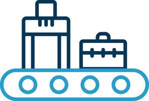 Conveyor Line Blue Two Color Icon vector