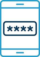 Password Line Blue Two Color Icon vector