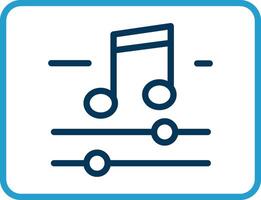 música y multimedia línea azul dos color icono vector