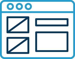 Wireframe Line Blue Two Color Icon vector