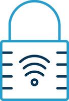 Padlock Line Blue Two Color Icon vector