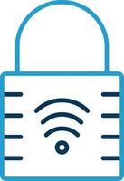 Padlock Line Blue Two Color Icon vector