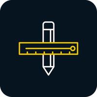 Pencil Line Yellow White Icon vector