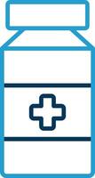 Pill Jar Line Blue Two Color Icon vector