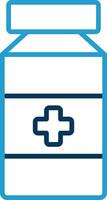 Pill Jar Line Blue Two Color Icon vector