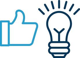 Idea Bulb Line Blue Two Color Icon vector