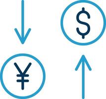 Exchange Rate Line Blue Two Color Icon vector