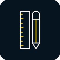 Ruler Line Yellow White Icon vector