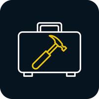 Toolkit Line Yellow White Icon vector