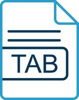 TAB File Format Line Blue Two Color Icon vector