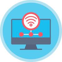 Wifi Server Flat Multi Circle Icon vector