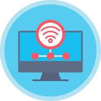 Wifi Server Flat Multi Circle Icon vector