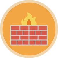 Firewall Flat Multi Circle Icon vector