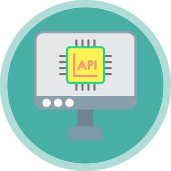 Api Interface Flat Multi Circle Icon vector