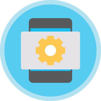 móvil mejoramiento plano multi circulo icono vector