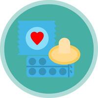 Condom Flat Multi Circle Icon vector