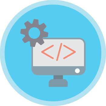 Web Development Flat Multi Circle Icon vector