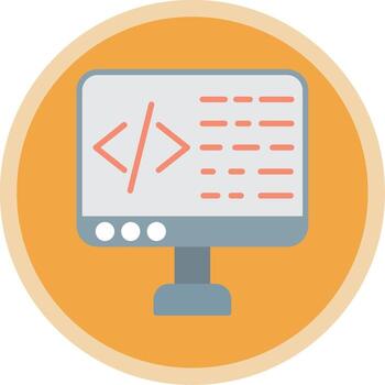 Coding Flat Multi Circle Icon vector