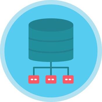 base de datos arquitectura plano multi circulo icono vector