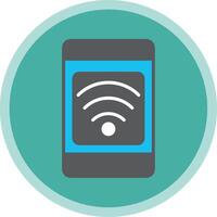 Mobile Connection Flat Multi Circle Icon vector
