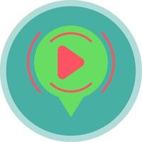 Play Button Flat Multi Circle Icon vector