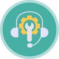 Tech Support Flat Multi Circle Icon vector