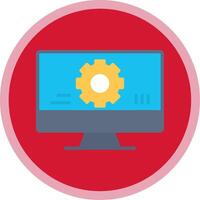 Monitoring Software Flat Multi Circle Icon vector