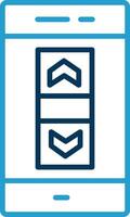 Scroll Bar Line Blue Two Color Icon vector