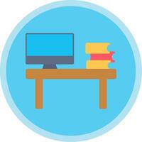 Workstation Flat Multi Circle Icon vector