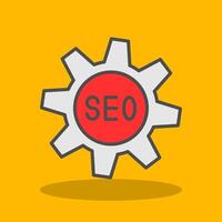 seo lleno sombra icono vector