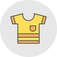 camisa línea lleno ligero icono vector