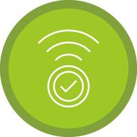 Wifi línea multi circulo icono vector