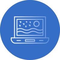 Laptop Flat Bubble Icon vector