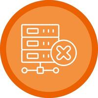 Delete Database Line Multi Circle Icon vector