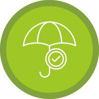 Umbrella Line Multi Circle Icon vector