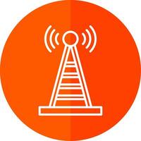 Radio Tower Line Yellow White Icon vector