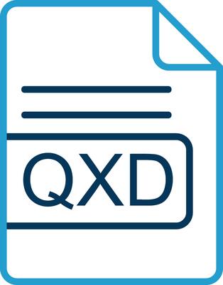 QXD File Format Line Blue Two Color Icon