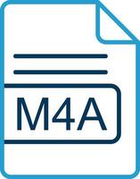 M4A File Format Line Blue Two Color Icon vector