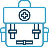 First Aid Line Blue Two Color Icon vector