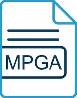 MPGA File Format Line Blue Two Color Icon vector