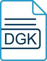 dgk archivo formato línea azul dos color icono vector