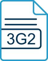 3g2 archivo formato línea azul dos color icono vector