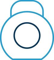Kettlebell Line Blue Two Color Icon vector