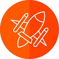 Rocket Ship Line Yellow White Icon vector