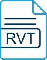 rvt archivo formato línea azul dos color icono vector