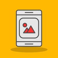Mobile App Filled Shadow Icon vector